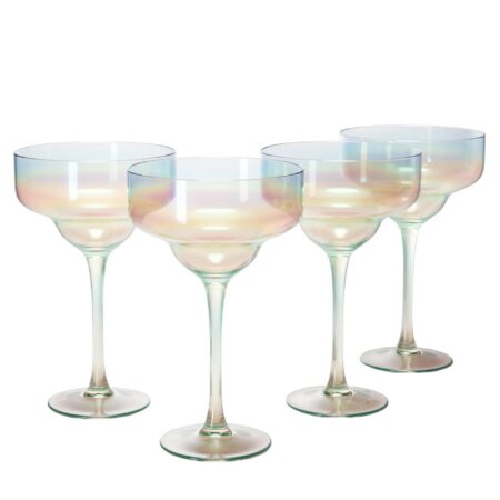 Anko Australia 270ml Iridescent Margarita Glass Set of 4 | Cocktail Glass Set