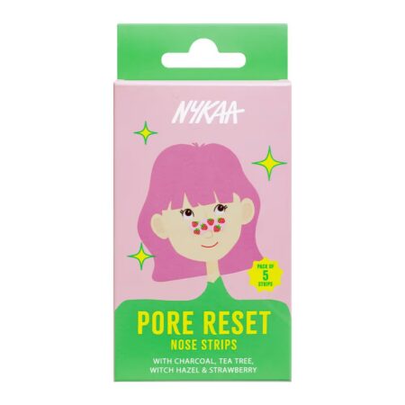 Nykaa Pore Reset Nose Strips With Charcoal & Tea Tree For Reduces Blackheads & Unclogs Pores (5pcs)